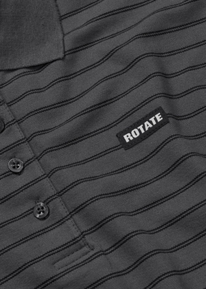 Pique longsleeve polo Gray Pinstripe ROTATE 